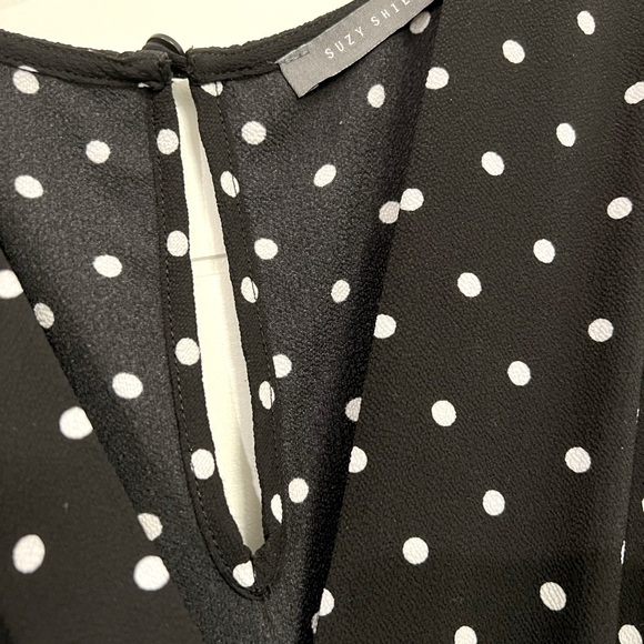 Suzy Shier Polka Dot Flowy Jumpsuit with Elastic Waist - Size S Missing belt! - Picture 6 of 7